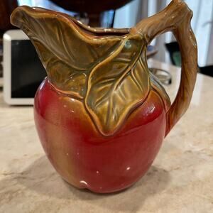 Vintage majolica Apple shaped pitcher